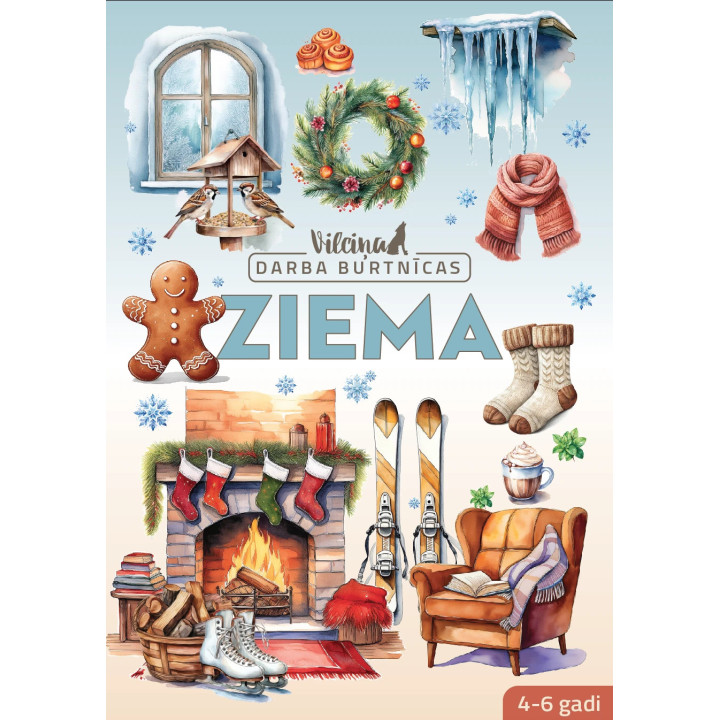 Vilciņa darba burtnīca “Ziema” – Ziemas tematikas burtnīca bērniem